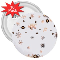 Golden-snowflake 3  Buttons (10 Pack)  by saad11