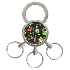 Watermelon Doodle Pattern 3-ring Key Chain by Cemarart