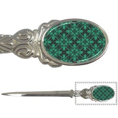 Green Damask Pattern Vintage Floral Pattern, Green Vintage Letter Opener by nateshop