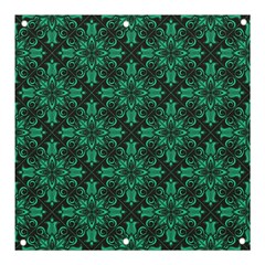 Green Damask Pattern Vintage Floral Pattern, Green Vintage Banner And Sign 3  X 3  by nateshop