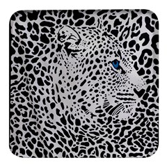 Leopard In Art, Animal, Graphic, Illusion Square Glass Fridge Magnet (4 Pack) by nateshop