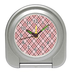 Pink Burberry, Abstract Travel Alarm Clock by nateshop