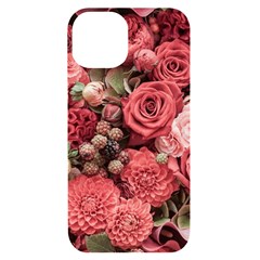 Pink Roses, Flowers, Love, Nature Iphone 14 Black Uv Print Case by nateshop