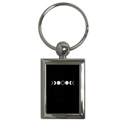 Moon Phases, Eclipse, Black Key Chain (rectangle) by nateshop