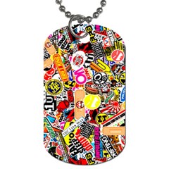 Sticker Bomb, Art, Cartoon, Dope Dog Tag (two Sides) by nateshop