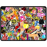 Sticker Bomb, Art, Cartoon, Dope Two Sides Fleece Blanket (Large) 80 x60  Blanket Front