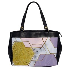 Geometric , Geometric, Gold, Marble, Pattern, Pink, Purple, Oversize Office Handbag
