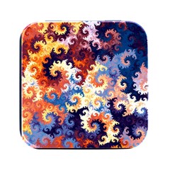 Spirals, Colorful, Pattern, Patterns, Twisted Square Metal Box (black) by nateshop
