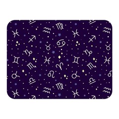 Zodiac Symbols Sign And Stars Pattern Seamless Pattern Two Sides Premium Plush Fleece Blanket (mini) by Cemarart