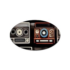 Retro Cameras Old Vintage Antique Sticker (oval) by Grandong