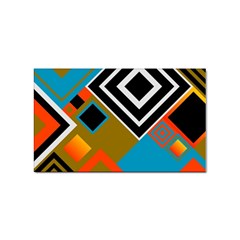Retro Pattern Abstract Art Colorful Square Sticker (rectangular) by Ndabl3x