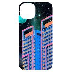 Fantasy City Architecture Building Cityscape Iphone 14 Black Uv Print Case by Cemarart