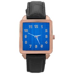 Blue Abstract, Background Pattern, Texture Rose Gold Leather Watch  by nateshop