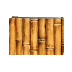 Brown Bamboo Texture  Cosmetic Bag (large) by nateshop