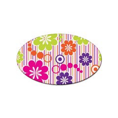 Colorful Flowers Pattern Floral Patterns Sticker (oval) by nateshop