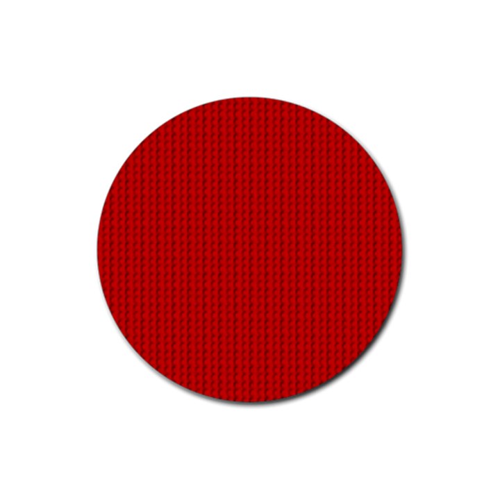 Ed Lego Texture Macro, Red Dots Background, Lego, Red Rubber Round Coaster (4 pack)