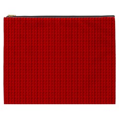 Ed Lego Texture Macro, Red Dots Background, Lego, Red Cosmetic Bag (xxxl) by nateshop