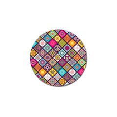 Pattern, Colorful, Floral, Patter, Texture, Tiles Golf Ball Marker (4 Pack) by nateshop
