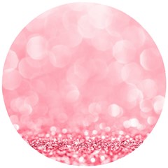 Pink Glitter Background Wooden Puzzle Round by nateshop