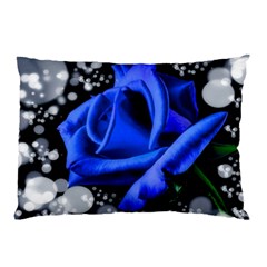Blue Rose Bloom Blossom Pillow Case (two Sides)