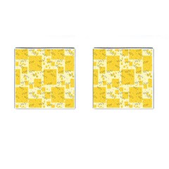 Party Confetti Yellow Squares Cufflinks (square) by Proyonanggan