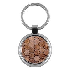 Wooden Triangles Texture, Wooden ,texture, Wooden Key Chain (round) by nateshop