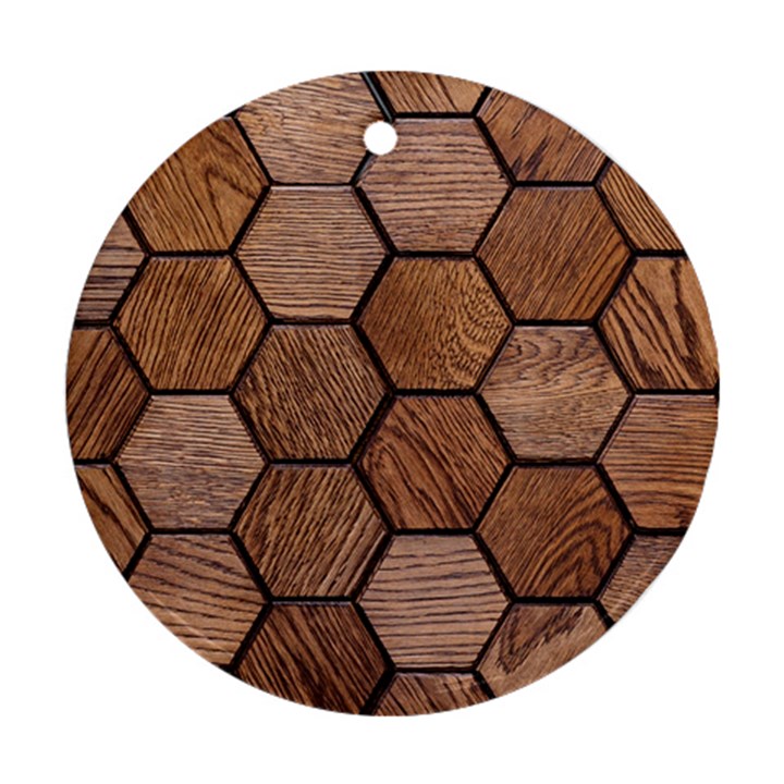 Wooden Triangles Texture, Wooden ,texture, Wooden Round Ornament (Two Sides)