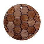 Wooden Triangles Texture, Wooden ,texture, Wooden Round Ornament (Two Sides) Back