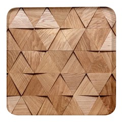 Wooden Triangles Texture, Wooden Wooden Square Glass Fridge Magnet (4 Pack)