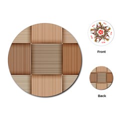 Wooden Wickerwork Textures, Square Patterns, Vector Playing Cards Single Design (round) by nateshop