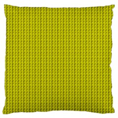 Yellow Lego Texture Macro, Yellow Dots Background Large Premium Plush Fleece Cushion Case (two Sides) by nateshop
