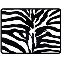 Zebra-black White Fleece Blanket (large) by nateshop