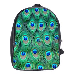 Feather, Bird, Pattern, Peacock, Texture School Bag (large) by nateshop