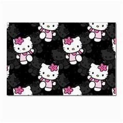 Hello Kitty, Pattern, Supreme Postcards 5  X 7  (pkg Of 10) by nateshop