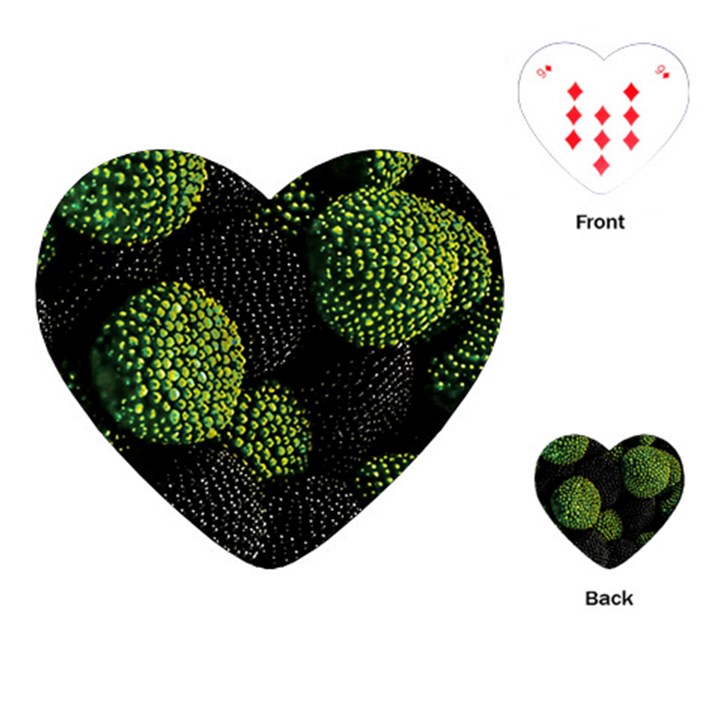 Berry,note, Green, Raspberries Playing Cards Single Design (Heart)
