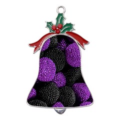 Berry,raspberry, Plus, One Metal Holly Leaf Bell Ornament by nateshop