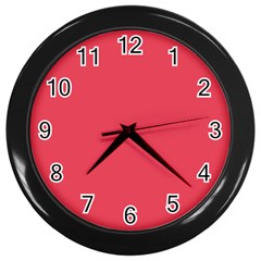 Pink, Color, Background, Monochromic, Minimalism Wall Clock (black) by nateshop