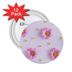 Springpurple Flower On A Purple Background 2 25  Buttons (10 Pack)  by nateshop