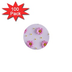 Springpurple Flower On A Purple Background 1  Mini Buttons (100 Pack)  by nateshop