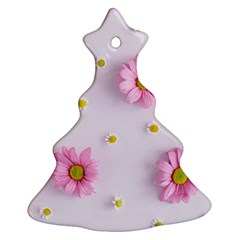 Springpurple Flower On A Purple Background Christmas Tree Ornament (two Sides) by nateshop