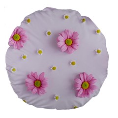 Springpurple Flower On A Purple Background Large 18  Premium Round Cushions by nateshop