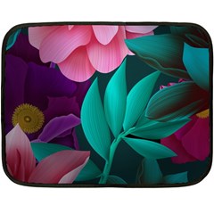 Flowers, Mate, Pink, Purple, Stock Wall Fleece Blanket (mini) by nateshop