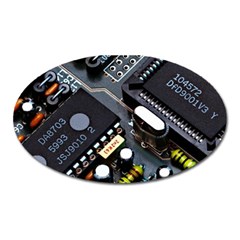 Motherboard Board Circuit Electronic Technology Oval Magnet by Cemarart