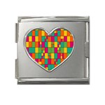 Abstract-background Mega Link Heart Italian Charm (18mm)