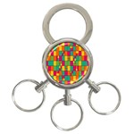 Abstract-background 3-Ring Key Chain