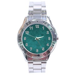 Background Green Stainless Steel Analogue Watch by nateshop