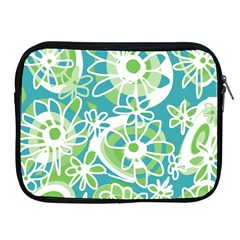 Mazipoodles Love Flowers - Teal Green Apple Ipad 2/3/4 Zipper Cases by Mazipoodles