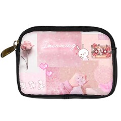 Pink Aesthetic, Clouds, Cute, Glitter, Hello Kitty, Pastel, Soft Digital Camera Leather Case by nateshop