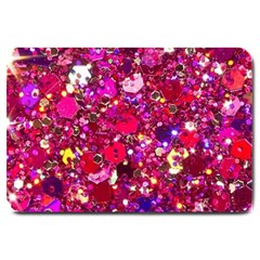 Pink Glitter, Cute, Girly, Glitter, Pink, Purple, Sparkle Large Doormat by nateshop