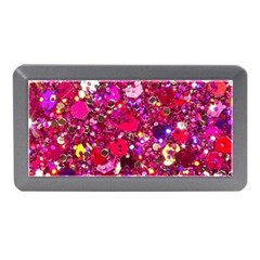 Pink Glitter, Cute, Girly, Glitter, Pink, Purple, Sparkle Memory Card Reader (mini)